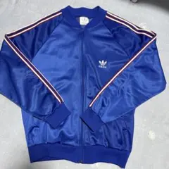 80s adidas ATPトラックジャケット ジャージ 青USA製 美品
