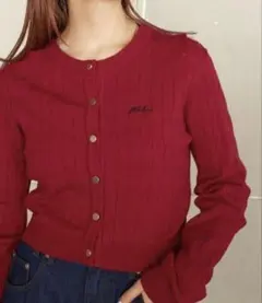 wcloset ニットカーディガン 赤