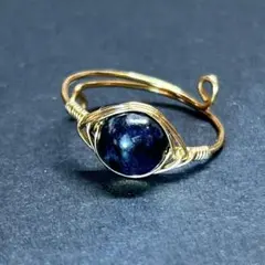 WR334FG 天然石 パワーストーン ワイヤーリング サファイア フリーサイズ