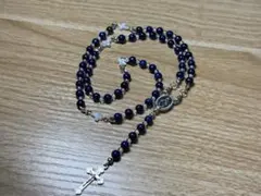 フランス製|ロザリオ|キリスト教|聖品|アンティーク|ガラスビーズ|聖母
