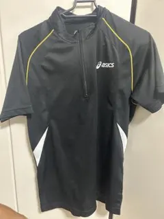 asics トレーニングシャツ 黒/イエロー/ホワイト