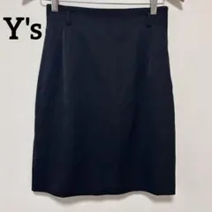 【極美品】Y's ワイズ ヨウジヤマモト ウール100% 膝丈スカート ブラックのサムネイル