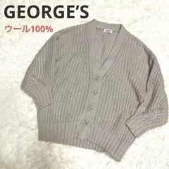 美品✨GEORGE’Sニットカーディガン ウール100 ベージュのサムネイル