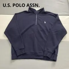 U.S. POLO ASSN. ハーフジップトレーナー 紺色　M スウェット