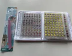 カードホルダー 40ポケット ミニクリアシール40枚付き、 ピンセント付き
