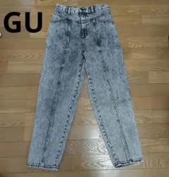 GU ジーユー ケミカル テーパード ジーンズ デニム ケミカルウォッシュ 美品