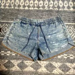 希少DIESELディーゼル ラミネート加工 トラックデニム ショートパンツ XS