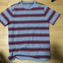 グレー 赤 ストライプ 半袖Tシャツ サイズ　S （おそらくブランドはGAP)