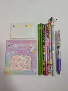 パワフルガールズペン　鉛筆7本　メモ 　付箋