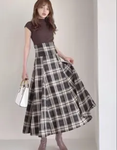 【GRL グレイル】チェック柄バックレースアップワンピース[rut934] S