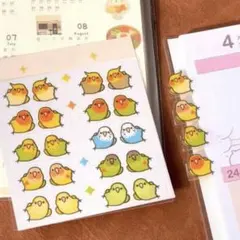 インコ インデックスシール 6シートセット 小鳥 手帳 デコ かわいい