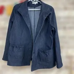 レディスダークデニム ボタン付きジャケット