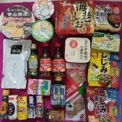 【匿名配送】訳あり　食品詰め合わせ　袋麺、味噌、オリーブオイル、しじみ汁など