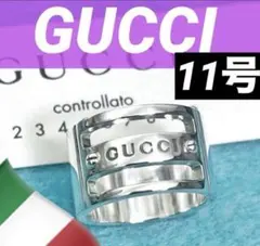 美品　GUCCI 指輪　ロゴワイドリング　11号のサムネイル