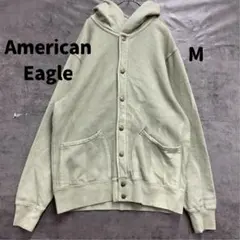 アメリカンイーグル メンズパーカー M スウェット フルスナップボタン【7716