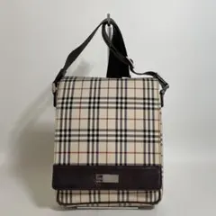 2512-160｜バーバリー ショルダーバッグ ダークブラウン ノバチェック