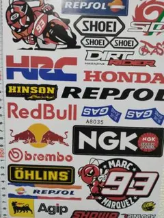 防水　バイクステッカー ヘルメットステッカー　マルケス　HRC レップソル