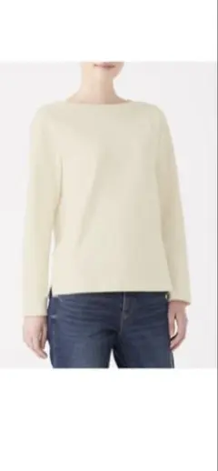 無印良品　太番手　天竺編み　長袖 Tシャツ Lサイズ 生成り