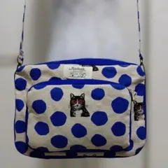 エチノ生地ドット猫　オリジナル　ハンドメイド　ショルダーバッグ