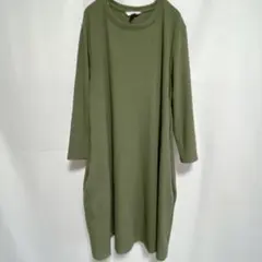 【希少/L】Time and Tru リブニット ワンピース カーキ ゆるだぼ