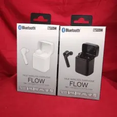 ★Ric Bluetooth イヤフォン FLOW ホワイト&ブラック２個セット