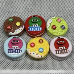 m&m's パーツ　６個セット　可愛い　ハンドメイド　貫通穴あり