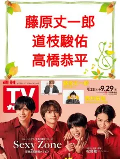 藤原丈一郎 道枝駿佑 高橋恭平 TVガイド 切り抜き