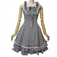 ヴィクトリアンメイデン ベス ギンガムチェック レースアップ ロリータワンピース