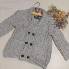 80～90、H&Mケーブル編みニットセーター、ガウンカーディガン