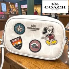 《美品》コーチ ディズニーコラボ シグネチャー ミニ 2WAY ショルダーバッグ