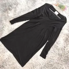 ✨美品✨ PLST フレアワンピース 長袖 ブラック ギャザー サイズ2 M
