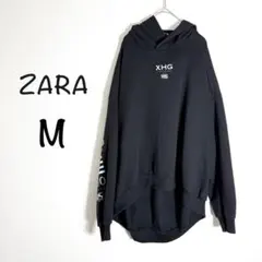 ZARA ザラ パーカー フィリップス VHS レトロ ブラックM 後ろ丈長めのサムネイル