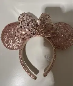 ミニーマウス風ローズゴールドカチューシャ