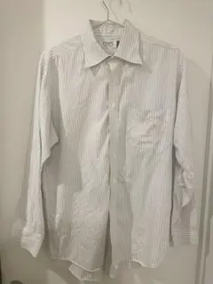 90s CHAPS ラルフローレン ストライプシャツ LL 白 紺 ビッグサイズ