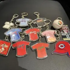 広島カープ　アクリルキーホルダー　ミニチュアボール　グッズ　12点セット