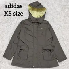 adidas 00s 中綿ジャケット 150 フード取り外し可ブラウン×イエロー