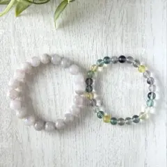 パープルローズクォーツ＆フローライト＊2本セット