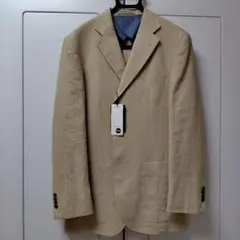 麻100% リネンジャケット ベージュ サイドベンツ