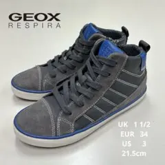 GEOX ハイカットスニーカー グレー/ブルー　size 21.5cm