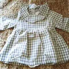 ザラキッズ　ワンピース　チェック　ロンパース型