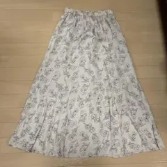 GU フラワープリント ロングスカート M