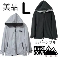 美品ファーストダウン リバーシブル　フリース マウンテンパーカー ナイロン　L