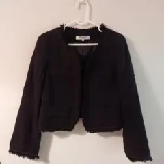 NATURAL BEAUTY BASIC ノーカラージャケット ブラック