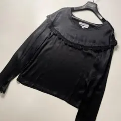 イヴ・サンローラン　シルクトップスブラウス黒