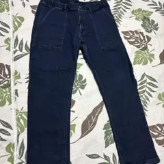 ダークブルー ストレートデニム ゴムウエスト　３L ロゴスデイズ　しまむら　冬用