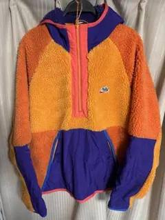 Nike フリースジャケット オレンジ/紫　ハーフジップボアジャケット　パーカー