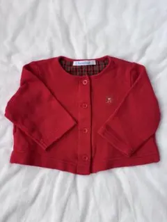 【美品】ファミリア　familiar カーディガン　赤　70
