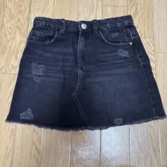 ZARA DENIM ブラックデニムミニスカート
