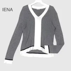 IENA 洗える コットン イタリアシCOリブクルーネックプルオーバー ニット