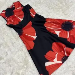 美品　Tommy トミー　ワンピース　ドレス　花柄　フラワー　ノースリーブ